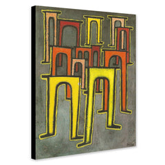 Revolution Of The Viaduct by Paul Klee 1937 - Canvas Wall Art Framed Print - Various Sizes