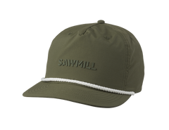 Green cap with white brim and 'Sawmill' branding on a white background