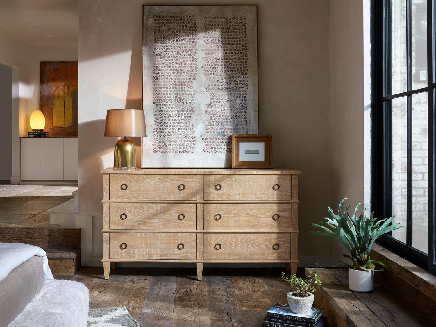 Modern Farmhouse Rustic Natural Oak Six Drawer Dresser — Miller's Home Furnishings