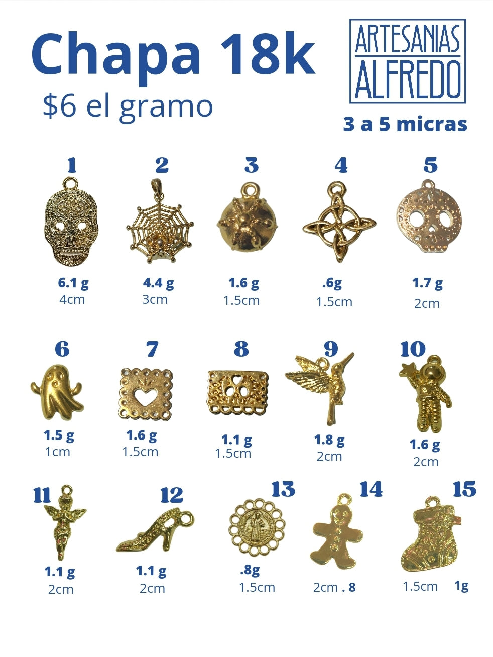 Dijes de chapa modelos distintos Día de Muertos, Calavera, Fantasma