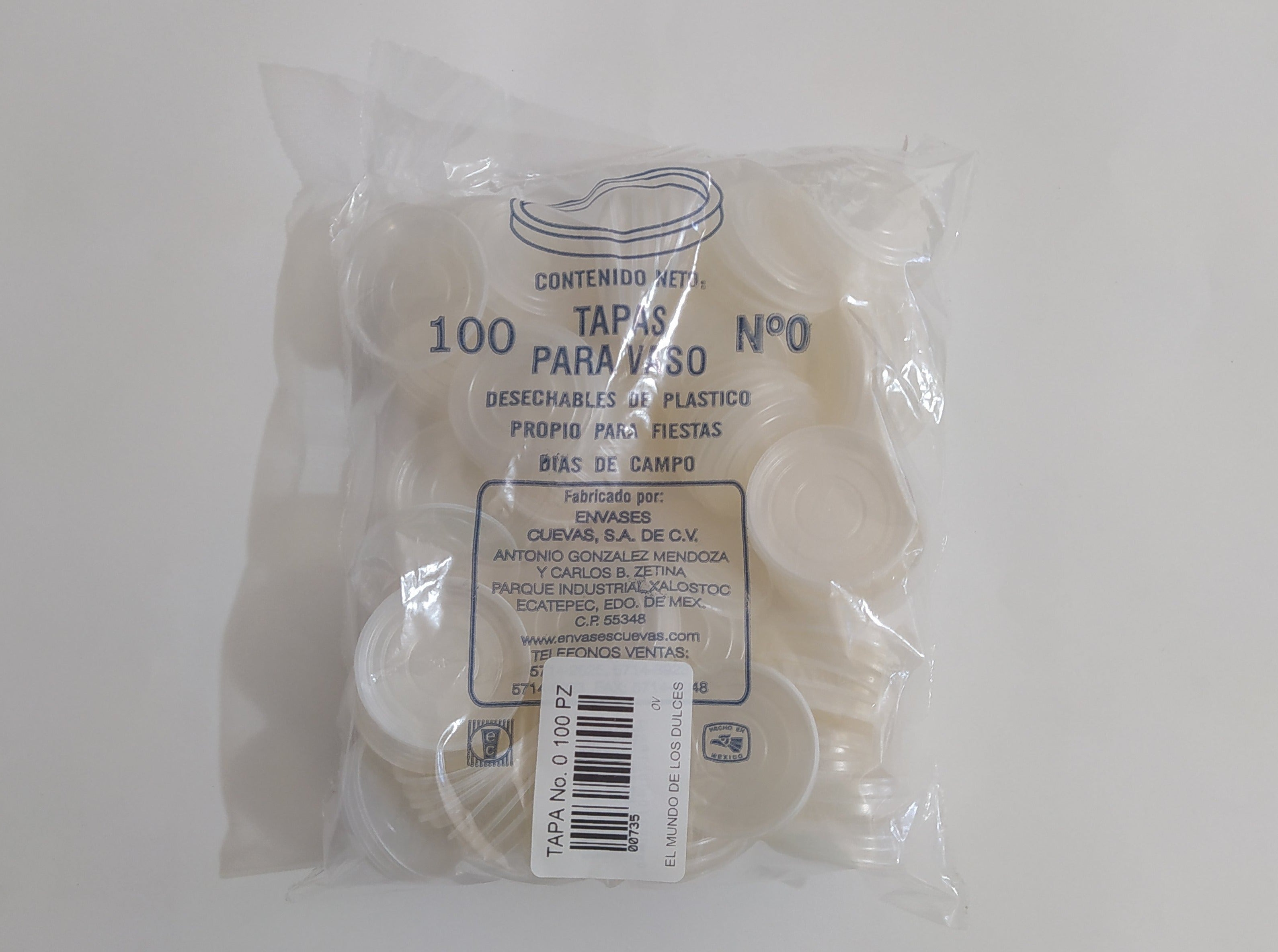 TAPA P/VASO CUEVAS 0 BIO 100 PZ