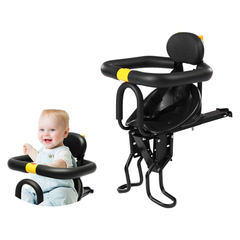 Front mounted kids bike seat black