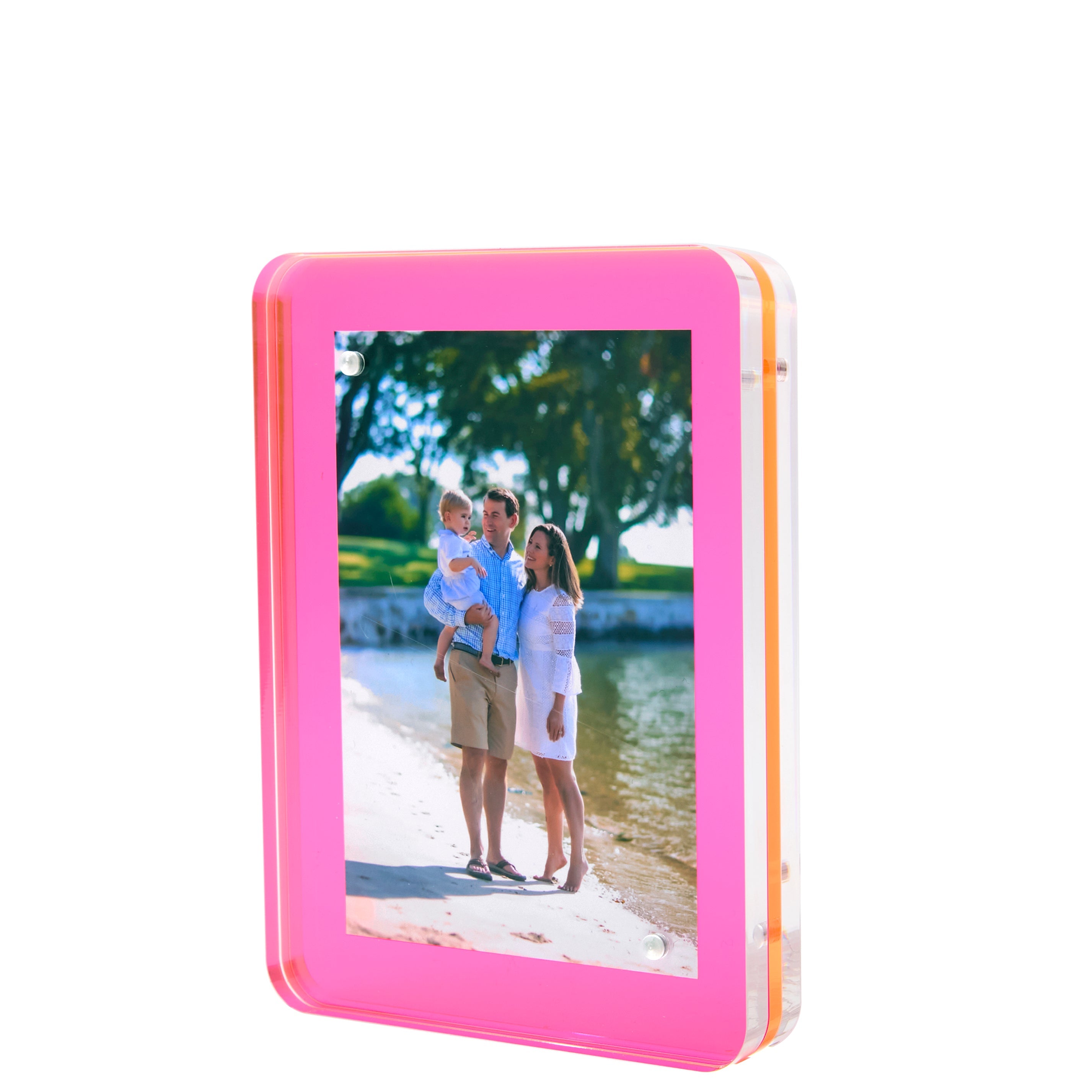 Hot Pink Acrylic 4" x 6" Flip Frame