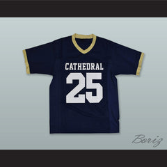 Terry McLaurin 25 Cathedral High School Leprechauns Navy Blue Football Jersey