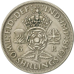United Kingdom | 2 Shillings Coin | George VI | KM:865 | 1947 - 1948
