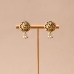 Minimalistic Nagas Earring In Silver With Gold Plating