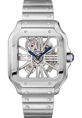 Cartier Santos de Cartier Watch - 39.8 mm Steel Case - Skeleton Dial - WHSA0015