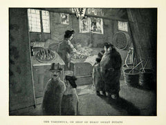 1927 Print Yakiimoya Roast Sweet Potato Japanese Stall Traditional Evening XGCD3