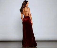 Vega Formal High Slit Velvet Dress