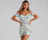 Sweet And Stunning Pastel Floral Mesh Mini Dress