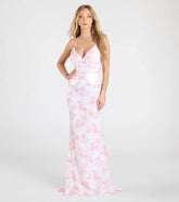 Farryn Lace-Up Mermaid Floral Sequin Formal Dress