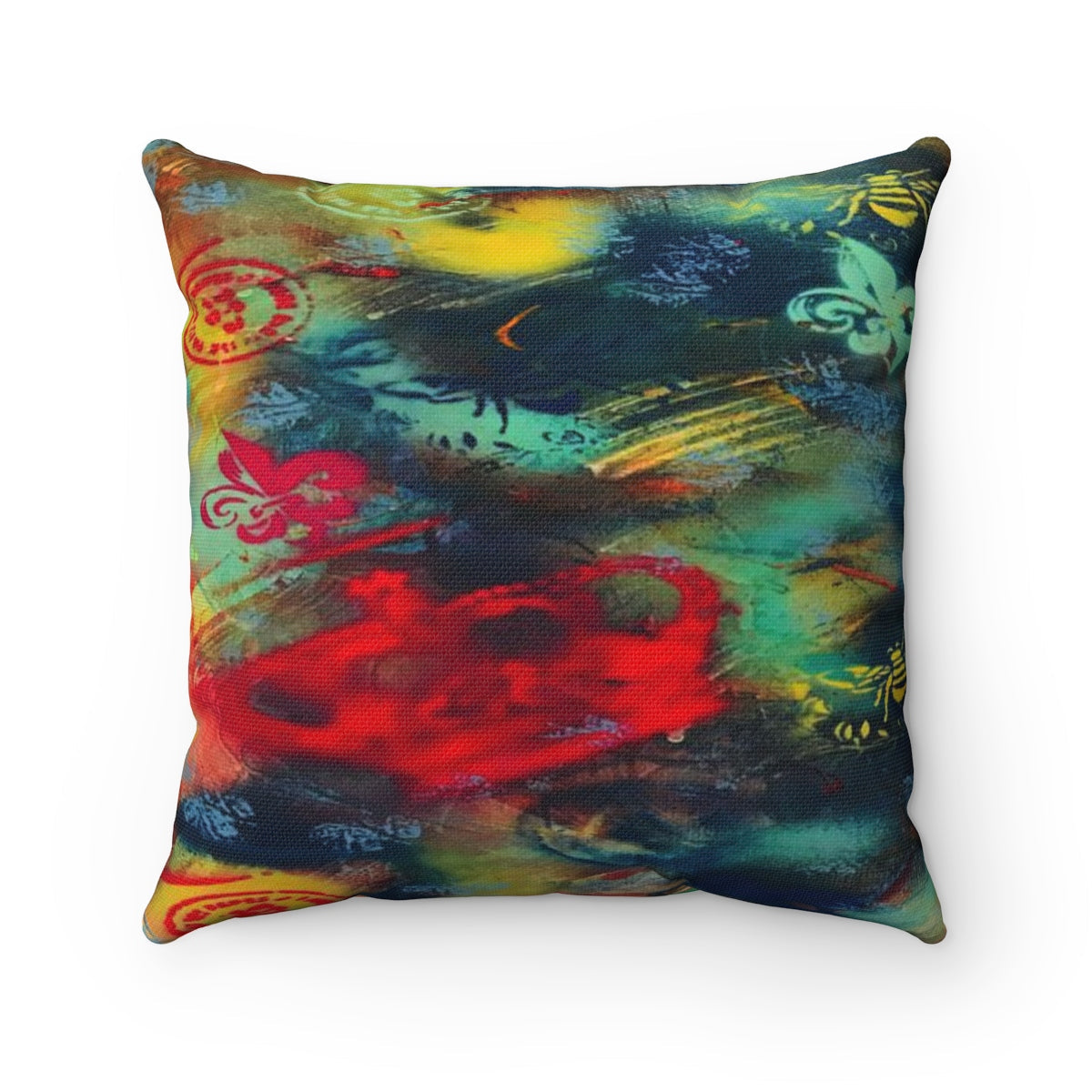 Spun Polyester Square Pillow Case by Lala Lapinski Design