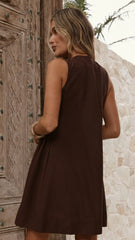 Barton Mini Dress - Chocolate