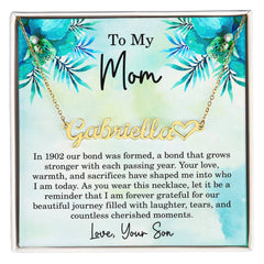 Mom Est 1902 Gift Ideas - Personalized Mothers Day Necklace - Custom Mom Jewelry - To My Mom Necklace from Son