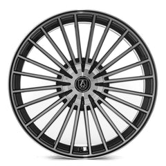 AXE WHEELS EX50 BLACK AND POLISHED FACE 22 (22x9 / 22x10.5) 5x127 (Staggered Set of 4)