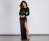 Maliya Long Slim Satin Dress