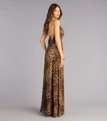 Massie Leopard Chiffon A-Line Formal Dress