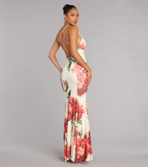 Elara Floral Open Back Formal Dress