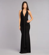 Laney Plunging Halter Mermaid Dress