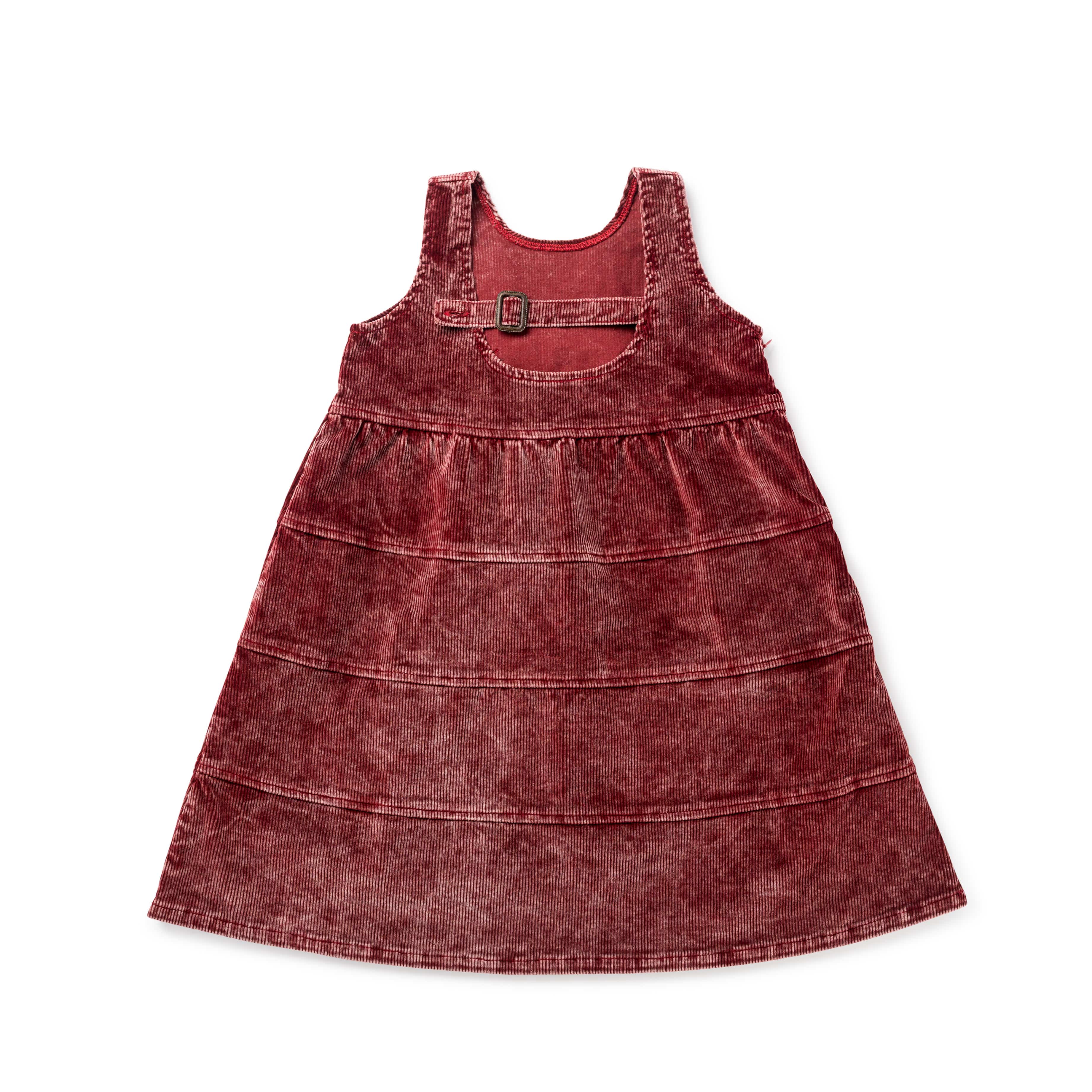 Birnham on the Sea Dress Jellybeanzkids Birnham On The Sea Corduroy Jumper with Buckle Tab -Red