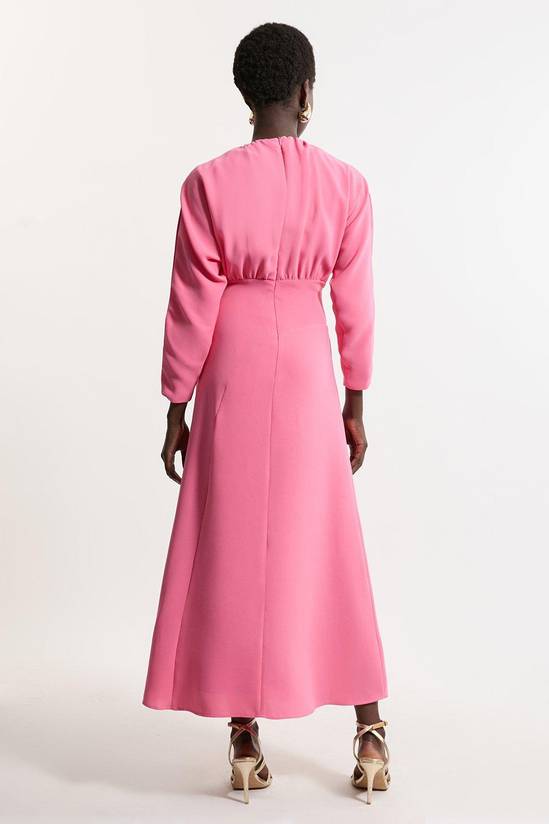 Pink Soft Tailored Long Sleeve Maxi Dress