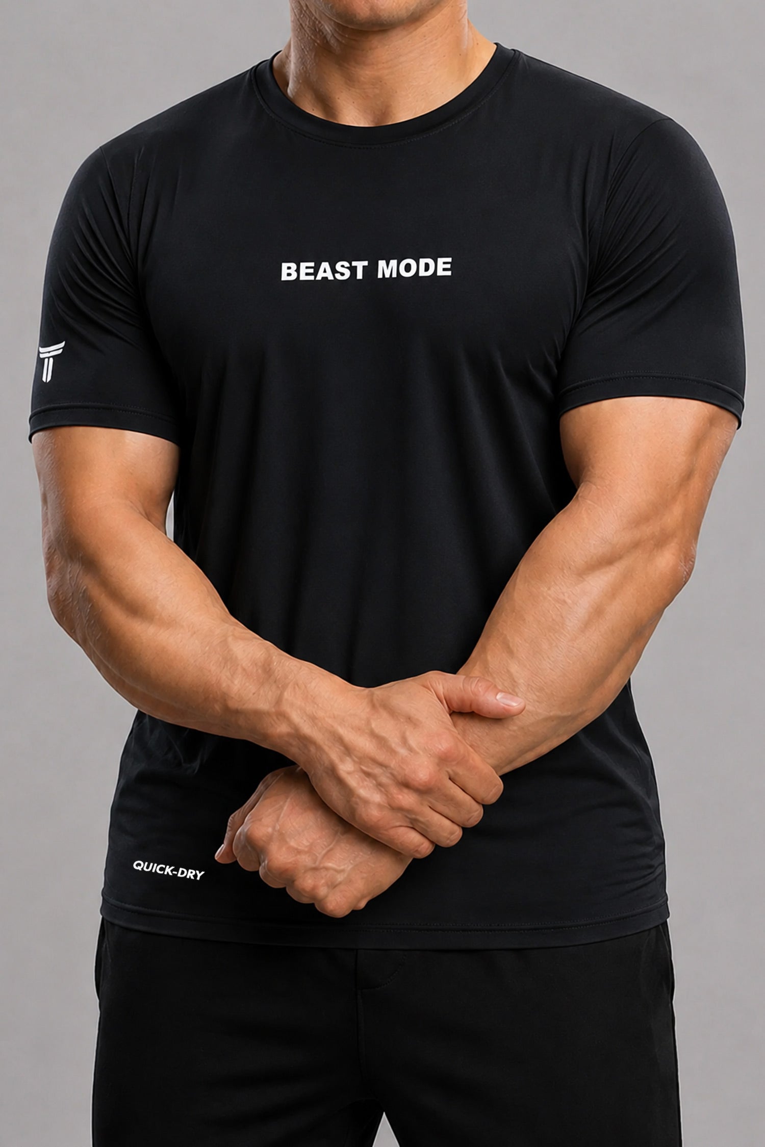 Turbo Gym Apparel Beast Mode Dry-Fit Tee In Black
