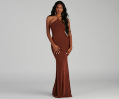 Moira Formal Open Back Lurex Dress