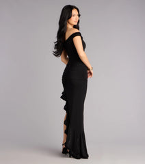 Mandy Mesh Off-The-Shoulder Formal Dress