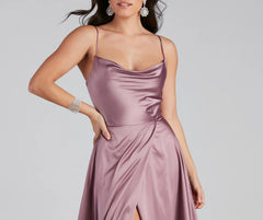 Zoe Satin A-Line Formal Dress