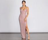 Catalina High Slit Heat Stone Dress