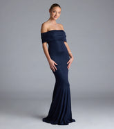Nastassia Off-The-Shoulder Mermaid Glitter Formal Dress