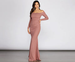 Nina Glitter Off Shoulder Dress