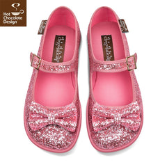 Chocolaticas® Pink Diamond Mary Jane Flats - Rockamilly-Shoes-Vintage