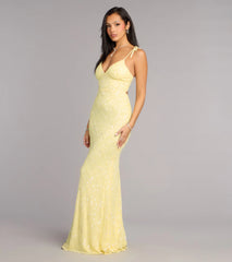 Tessa Bow Beaded Lace-Up Formal Dress