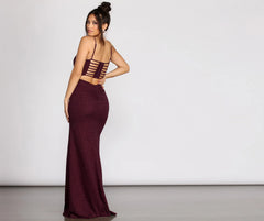 Sawyer Glitter High Slit Dress