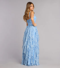 Luna Floral Ruffled Formal Dress