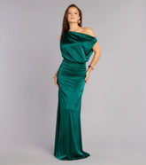 Clare Satin Off-The-Shoulder Mermaid Dress