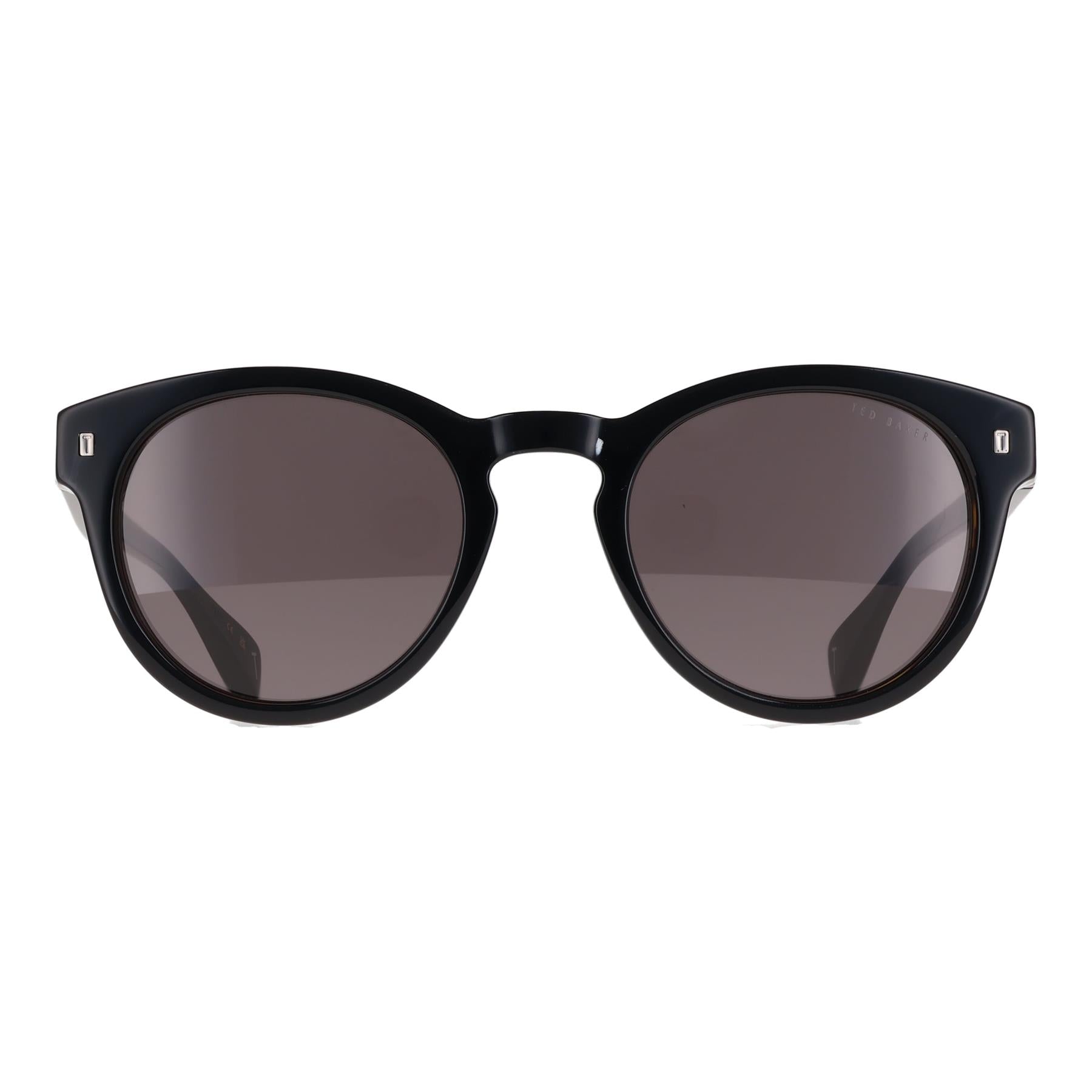 Ted Baker Sunglasses TB1752 Dax 001 Gloss Solid Black on Tortoise Green