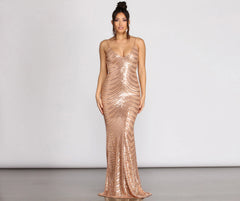 Kim Formal Draped Sequin Dress