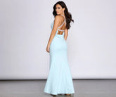 Ramona Rhinestone Cross Back Crepe Dress