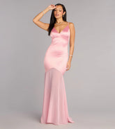 Sandy Satin Tie Back Chiffon Formal Dress