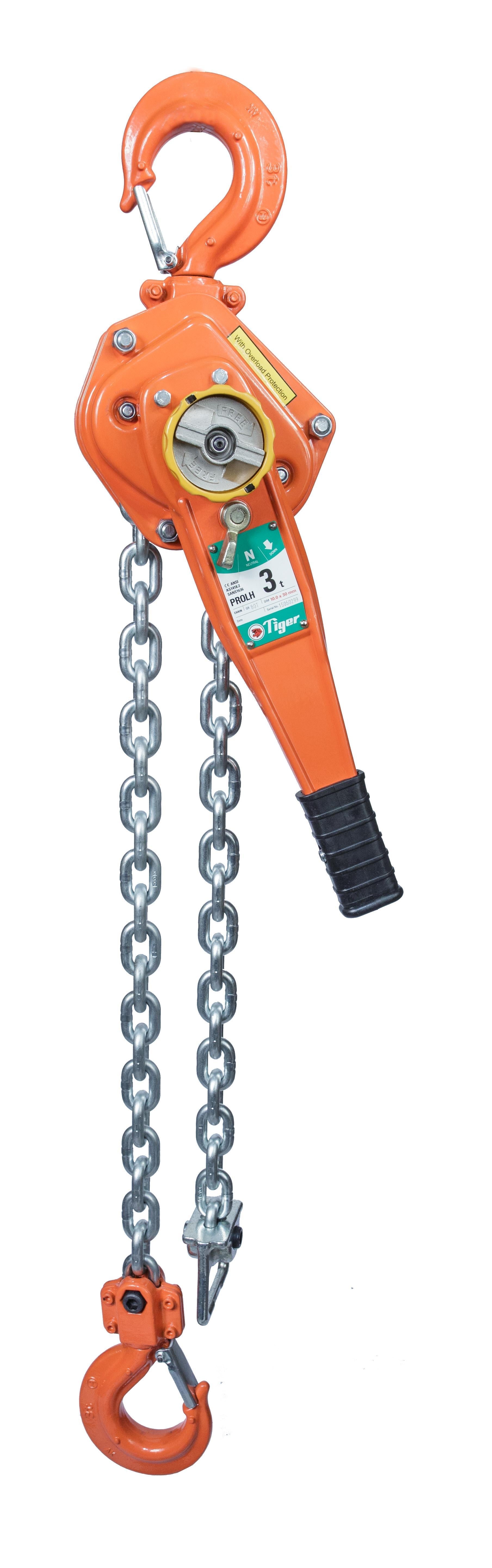 6.3t Tiger Professional Lever Hoist with Working Load Limiter - Model PROLH