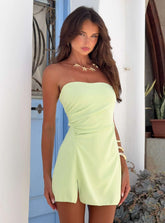 Vista Tropic Strapless Mini Dress Chartreuse