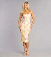 Bare It Beautiful Floral Tube Midi Dress