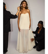 Briley Tulle Pleated A-Line Formal Dress