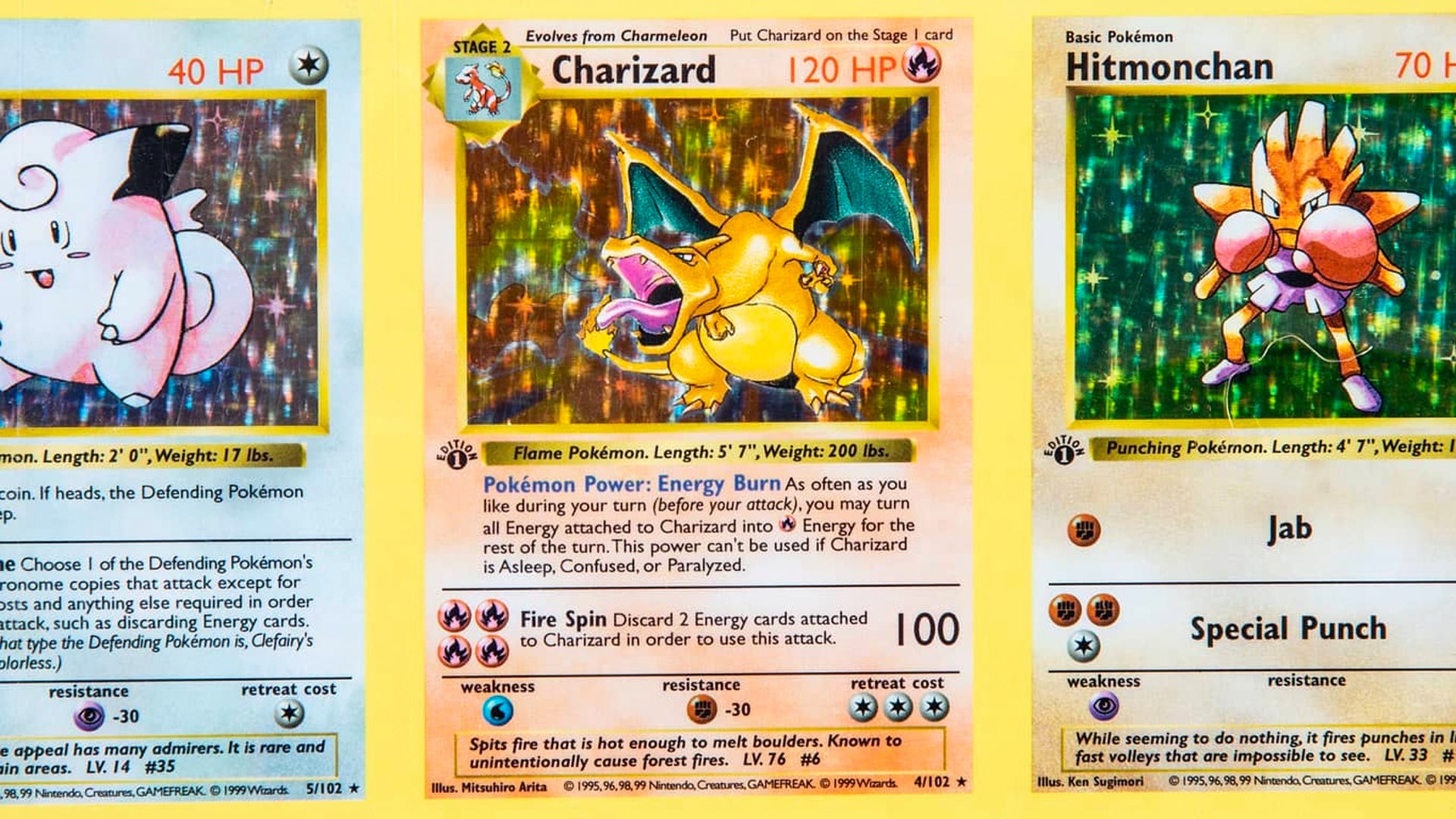 Uncut sheet of rare first-edition Pokémon cards, including two shadowless Charizards, appears at auction