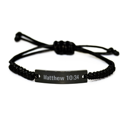 Matthew 10 34 Bracelet Matthew 10:34 Gift Bible Verse Scripture Stainless Steel Bracelet