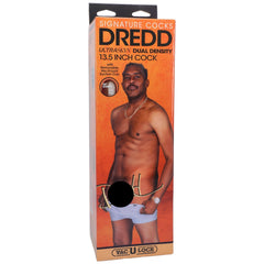 "Signature Cocks - Dredd - 13.5 Inch Ultraskyn Cock With Removable Vac-U-Lock Suction Cup - Chocolate DJ8160-32-BX"