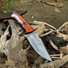 Premium Handmade Damascus Steel Hunting and Skinning Knife - Korvel