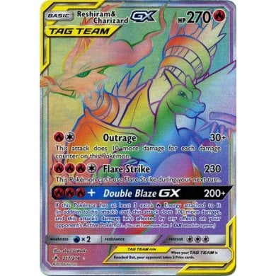 SM UNBROKEN BONDS 217/214 RESHIRAM & CHARIZARD GX (RAINBOW RARE TAG TEAM) — Okami cards